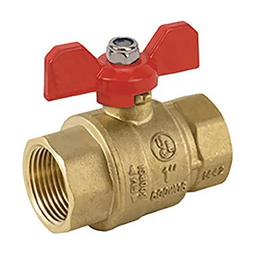 Jomar Valve JF-100T 2 Piece Threaded Connection Brass Ball Valves w/T-Handle, Full Port, 600 WOG