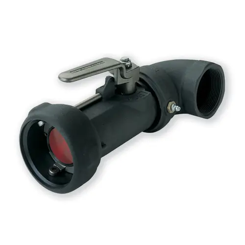 Emco Wheaton J72 Series 2 in. Female NPT Aluminum Dry Break 90° Coupler w/ Swivel, FKM Seal & 90° Lever