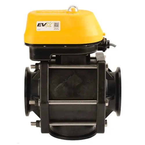 Banjo MEVX Series 3 in. 3-Way Full Port Manifold Flange Bottom Load Electric Valve - On/Off Style
