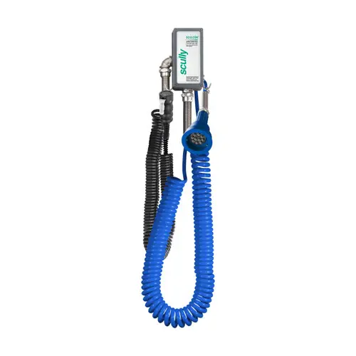 Scully 8674 Sculcon Junction Box, Blue Optic Plug w/ 3 J-Slot Pins & 6 Contact Pins, Deadman Switch & 30 ft. Coiled Cord