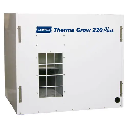 L.B. White Therma Grow 220 Plus Heater, 220,000 BTU, LP, 1,750 CFM, 230V/60 Hz/ 1 Phase, Tri-shield Box Unit (AG Use Only)