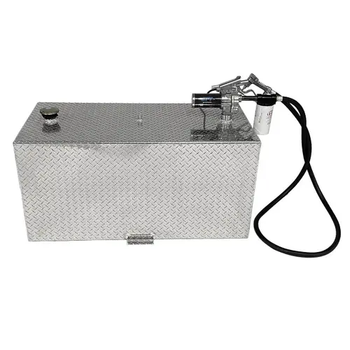 110 Gallon Aluminum Rectangle Fuel Transfer Tank w/ GPI 15 GPM Pump (12V DC) - Free Filter
