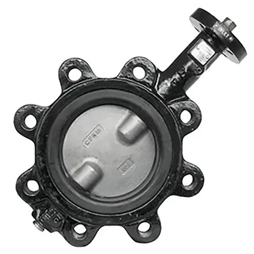 Jomar Valve 600 Series Epoxy-Coated Ductile Iron w/SS Disc Butterfly Valves, Nitrile Rubber Seals, Lug Style w/ L Handle