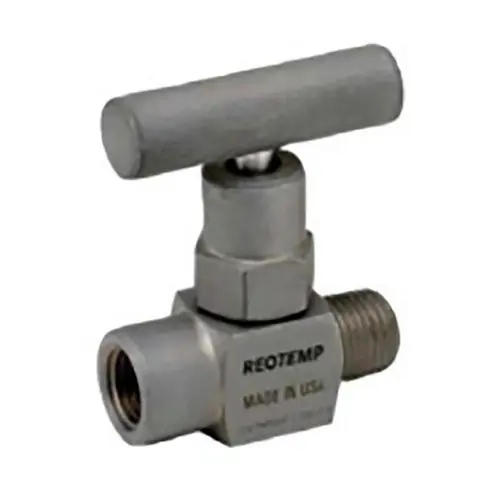 Reotemp M10 Mini Needle Valve, 1/4" Connection, 6,000 PSI, Carbon Steel