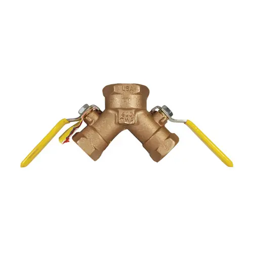 Dixon 1 in. x 3/4 in. x 3/4 in. FNPT Non-Vented 2-Way Diverting Brass Ball Valve - Y Flow Pattern