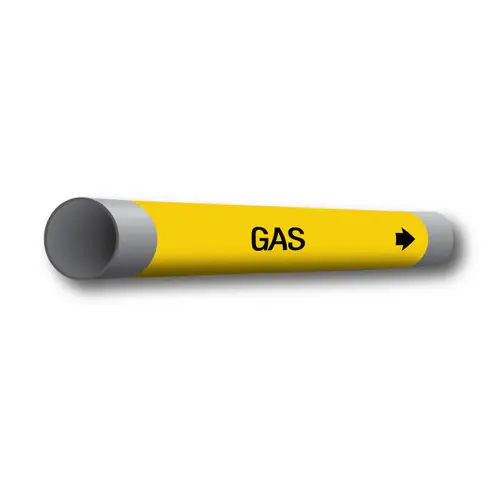 Marking Services Series MS-970 Coiled Plastic Marker, "Gas", Yellow