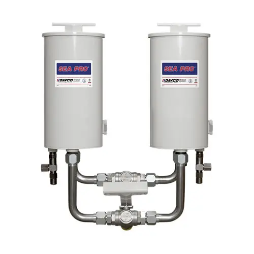 DAVCO Sea Pro Short Duplex Fuel Filter/Water Separator, 1-5/16 in. - 12 UN/UNF-2A, 720 GPH