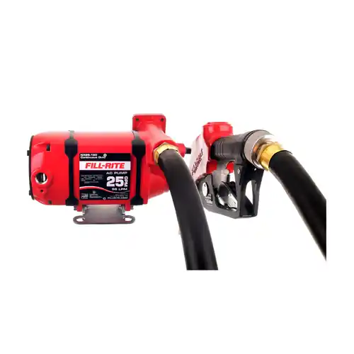 Fill-Rite NX25-120 Series 120V AC Transfer Pump w/ Hose & Nozzle - Foot Mount Configuration - 25 GPM