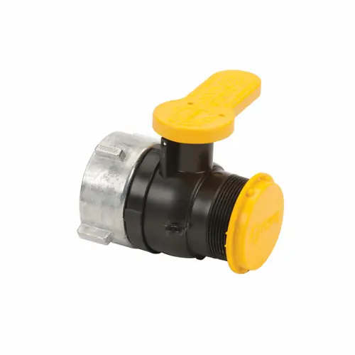 Banjo 2 in. Poly IBC Spinweld Valve for Schutz w/ NPT Outlet, Cap & Foil Seal - V20280 Collar with FKM Gasket