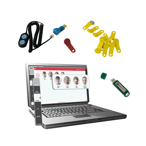 PIUSI Fuel Management System Key Kit & Software - 120 Users, Key Reader, Manager Key, 10 Yellow Keys