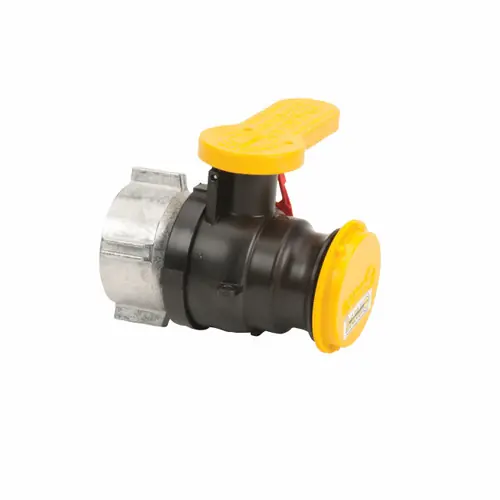 Banjo 2 in. Poly IBC Spinweld Valve for Mauser w/ Male Adapter Outlet, Cap & Foil Seal - V22283 Collar with EPDM Gasket