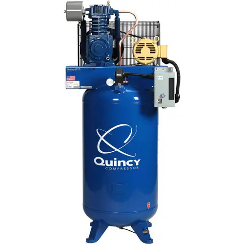 Quincy Compressor 253DS80VCB46 QT Pro Stationary Two-Stage 80 Gallon Air Compressor, 5 HP, Vertical, 460V 3-Phase