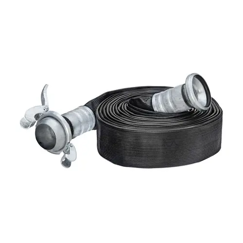 Kuriyama Oroflex 10 OF10 8 in. x 50 ft. Layflat PVC/Nitrile Rubber Discharge Hose Assembly w/ Sphere Lock Ball & Socket Couplings