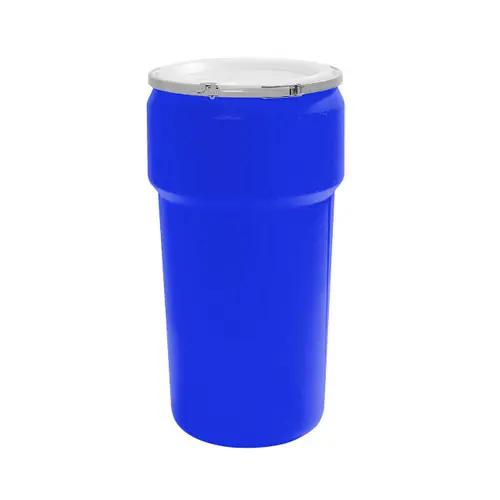Justrite Eagle 1623MB 20 Gal. Lab Pack Open Head Drum, Metal Lever-Lock, Blue