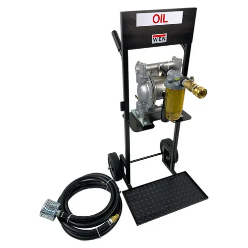 WEN Industries Accelerator 100TS Series Mobile Oil Transfer System w/ Double Diaphragm Air Pump