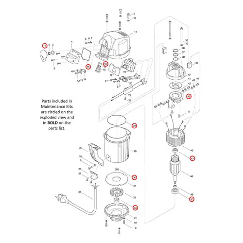 Flux F458 120V Motor Maintenance Rebuild Kit