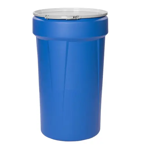 Justrite Eagle 1655MB 55 Gal. Lab Pack Open Head Drum, Metal Lever-Lock, Blue