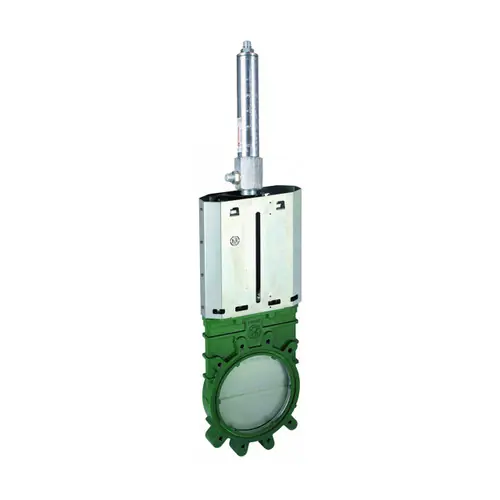 Metaltecnica 12 in. Cast Iron ANSI Flanged Gate Valve w/ Stainless Steel Knife - Double Acting Hydraulic Cylinder