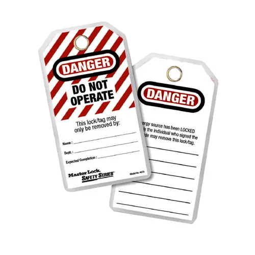 Master Lock 497A "Do Not Operate" Safety Tag, English, 5 3/4 in. x 3 1/8 in., 12 Tags