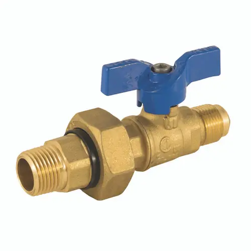 Jomar Valve T-204DU Series 2-Piece 3/4 in. Male Dielectric Brass Union End w/ 5/8 in. Flare Connections, 600 PSI