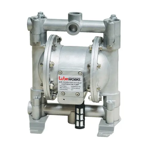 Lubeworks 3/4 in. Aluminum Air Operated Double Diaphragm Pump w/ Nitrile Diaphragm