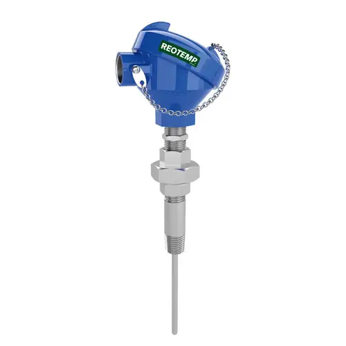 Reotemp REB Series Resistance Temperature Detector Assembly w/Weatherproof Head, 1/4 in. Dia.