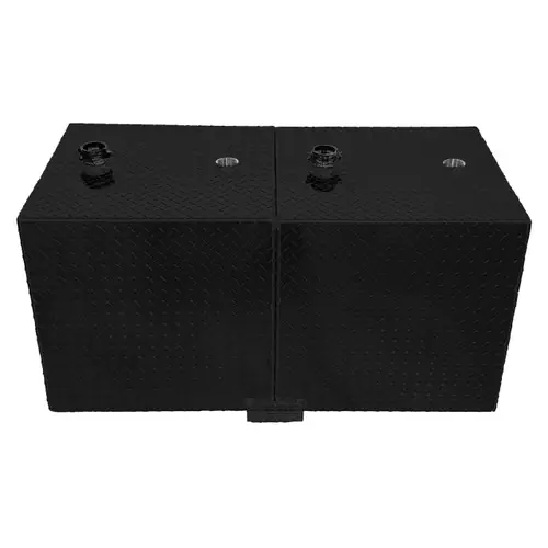 110 Gallon Aluminum Rectangle Split Fuel Transfer Tank - Black Powder Coated