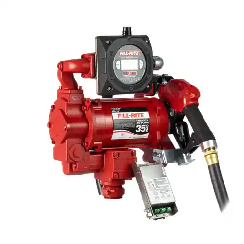 Fill-Rite FR319VBP 115V /230V AC Fuel Transfer Pump w/ Automatic Nozzle - 35 GPM