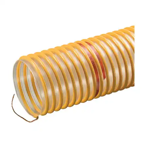 Kuriyama Urevac UVE 6 in. x 50 ft. Polyurethane Ducting/Material Handling Hose w/ Grounding Wire - Hose Only
