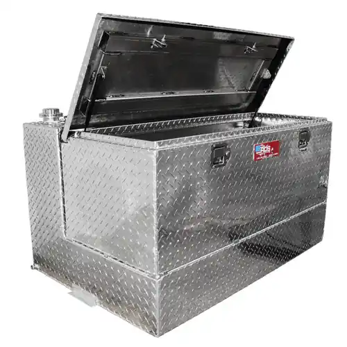 RDS Manufacturing 95 Gallon Aluminum L-Shaped DOT Certified Transfer Tank/Toolbox Combo