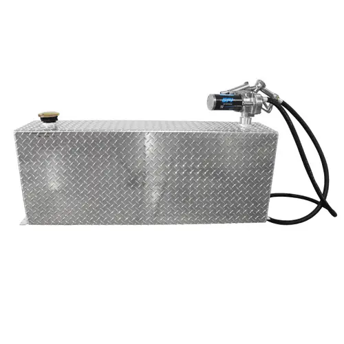 38 Gallon Aluminum Rectangle Fuel Transfer Tank w/ GPI 15 GPM Pump (12V DC)