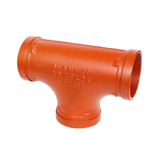 Anvil FIG 7060 Gruvlok® 1 in. Nominal Size Grooved Tee Fitting, Ductile Iron Ptd. Orange