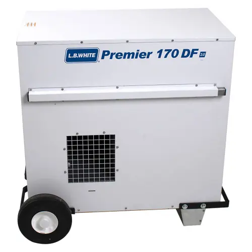 L.B. White Premier 170 DF Enclosed Flame Ductable 170K BTU Dual Fuel Heater w/Thermostat and Hose
