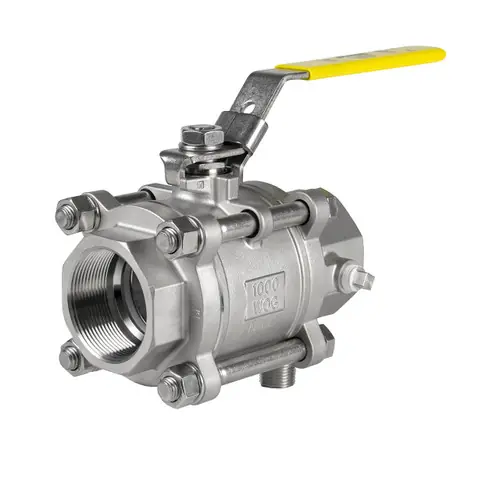Jomar Valve T-SS-1000N-4B Series 2 in. NPT 3-Piece 4 Bolt Stainless Ball Valve, Swing Out Body, Full Port, Threaded Connection w/Drain Tap, 1000 PSI