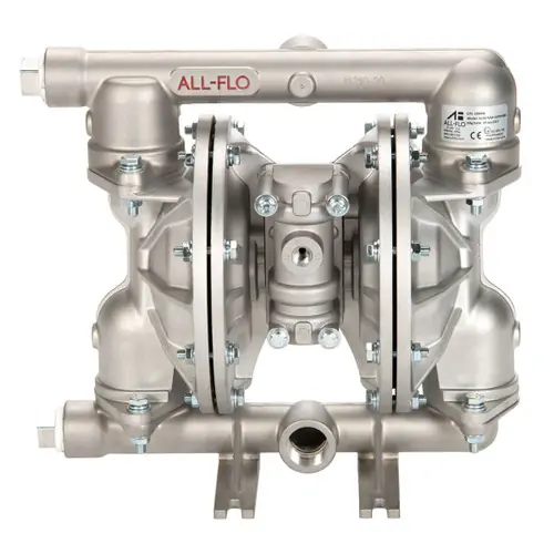 All-Flo A100 1 in. NPT Aluminum Air Diaphragm Pump w/ PTFE with Santoprene Backup Diaphragms, PTFE Balls & Stainless Steel Seats
