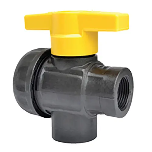 TerreMax 3 Way Single Union Polypropylene Ball Valves w/Female NPT