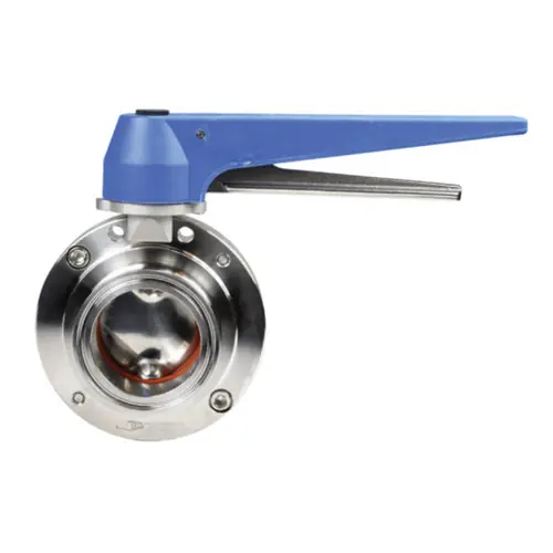Dixon B5116 304 Stainless Steel Trigger Handle Sanitary Butterfly Valve w/Silicone Seals - Weld End