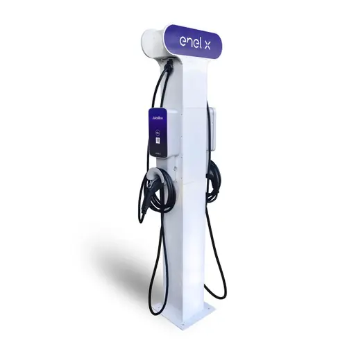 JuicePedestal® 40 Commercial 9.6 kW EV Charging Station w/ RFID Dual Port Pedestal Mount, Hardwired