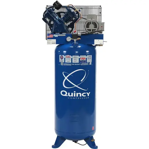 Quincy Compressor 2V41C60VC QT Pro Stationary Two-Stage 60 Gallon Air Compressor, 5 HP, Vertical, 230V 1-Phase