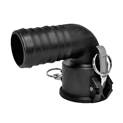 TerreMax CL Series 90° Polypropylene Camlock Couplings, Female Coupler x Hose Shank