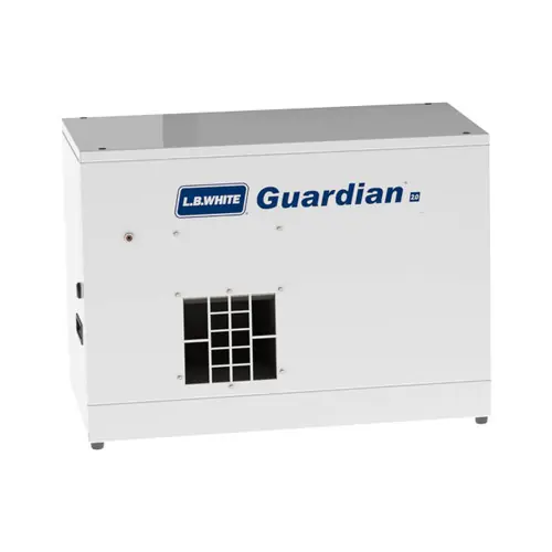 L.B. White Guardian 2.0 Forced Air Heater w/Hot Surface Ignition, 100K BTU, Variable Heat, LPG, White (AG Use Only)