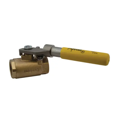 Apollo 71-500 Series 1 1/2 in. FNPT Bronze Deadman Ball Valve w/ Spring Return Handle - Standard Port