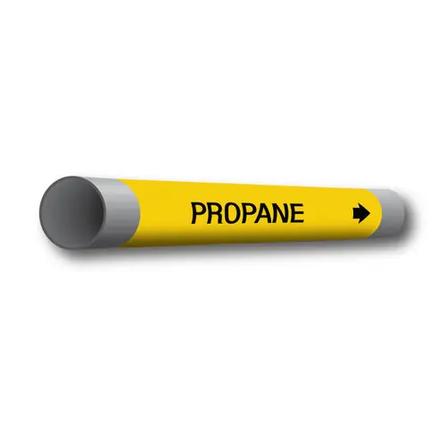 Marking Services Series MS-970 Coiled Plastic Marker, " Propane", Yellow