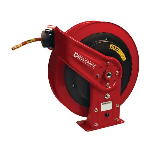Reelcraft 3/8 in. x 50 ft. Series RS7000 REELSAFE™ Low Pressure Controlled Return Air/Water Hose Reel - Reel & Hose