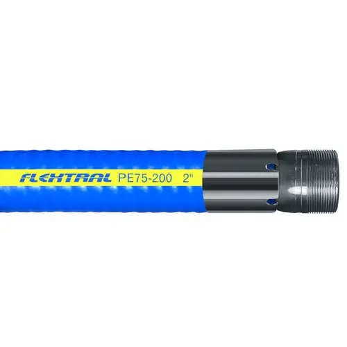 Hosepower Flextral PE75 2 in. DEF Suction & Discharge Hose Assembly w/ Stainless Steel Male NPT Ends