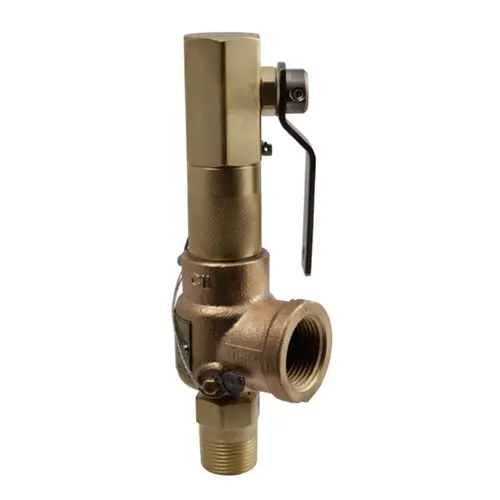 Apollo Valves 511FEBJMAA0000 1 in. MNPT x 1 1/2 in. FNPT Sec VIII Liquid Bronze Safety Relief Valve w/ Brass Trim, Set Pressure