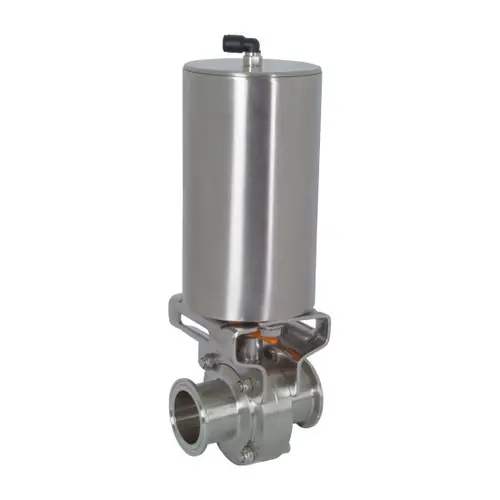 Dixon B5101 Series SS Vertical Double Acting Actuation Sanitary Butterfly Valves w/EPDM Seals & SS Disc, Clamp End