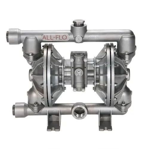 All-Flo A150 1 1/2 in. Flange Stainless Steel Air Diaphragm Pump w/ Santoprene Diaphragms & Balls, Stainless Steel Seats