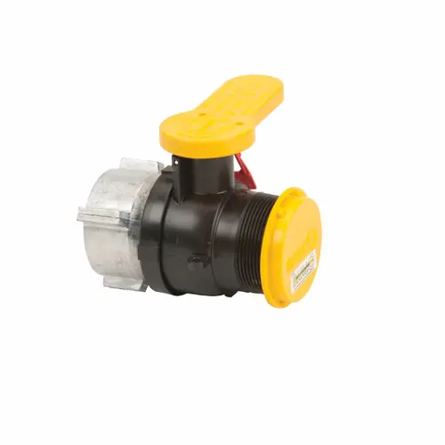 Banjo 2 in. Poly IBC Spinweld Valve for Mauser w/ NPT Outlet, Cap & Foil Seal - V22283 Collar with FKM Gasket