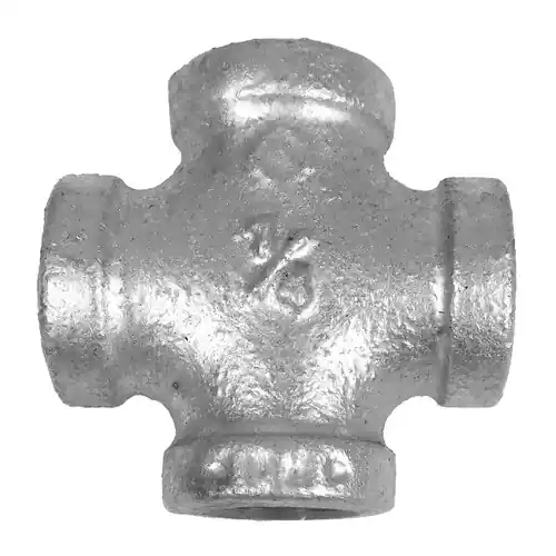 Service Metal Series SGCRS Class 150 Galvanized Malleable Iron 4 in. Cross
